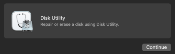 Mac OS Recovery System Disk Utility Programm