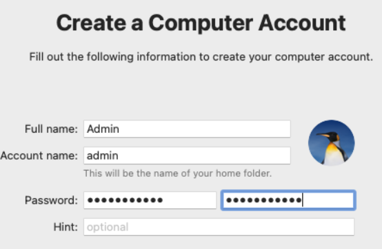 Mac OS User Account erstellen